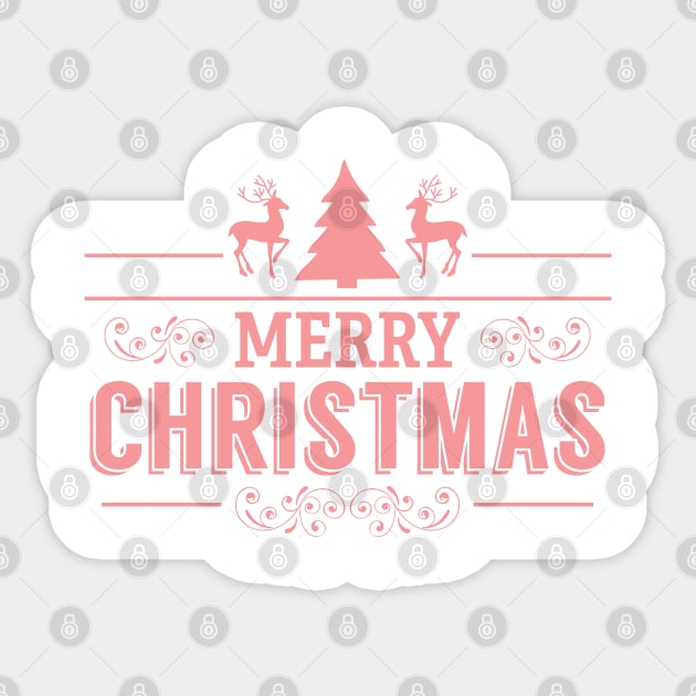 Red Merry Christmas Retro Typography Design Sticker by JakeRhodes